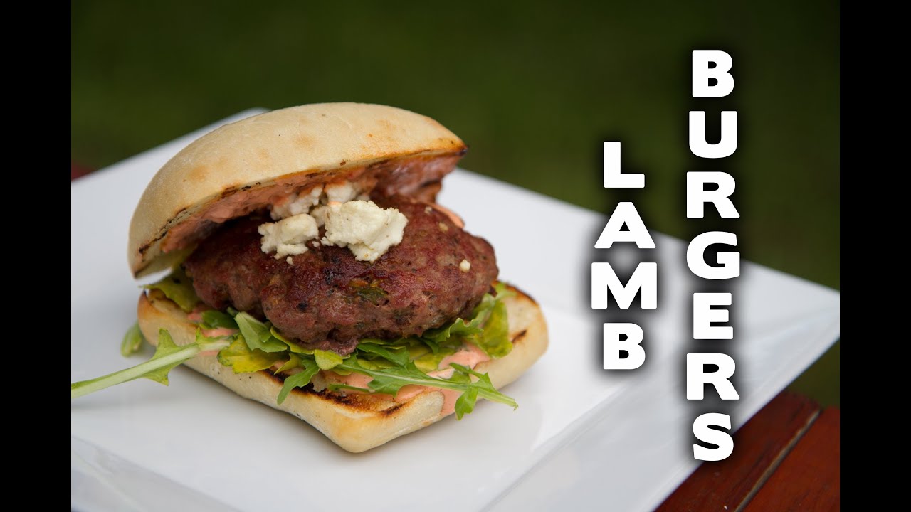 Lamb Burgers with Roasted Red Pepper Mayonnaise