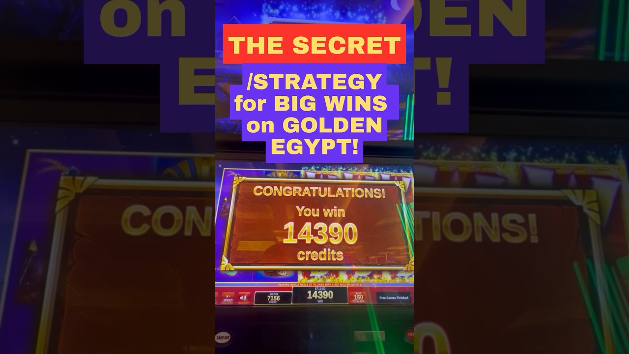 My BIG WIN STRATEGY/SECRET for Golden Egypt! 👀🎰 MUST WATCH! #slots #slotmachine #shorts
