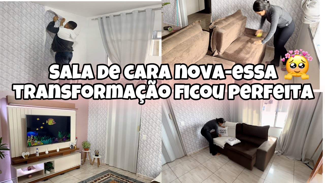 FAXINA COMPLETA DECORAÇÃO NOVA FICOU LINDA,COLOQUEI PAPEL DE PAREDE,DECOREI FAXINE,LIMPEZA PESADA