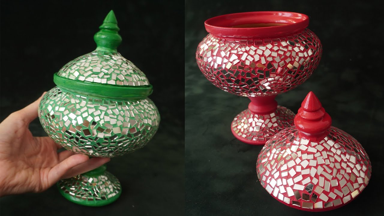 How to Make a Beautiful Candy Dish with Broken Mirrors | Step-by-Step