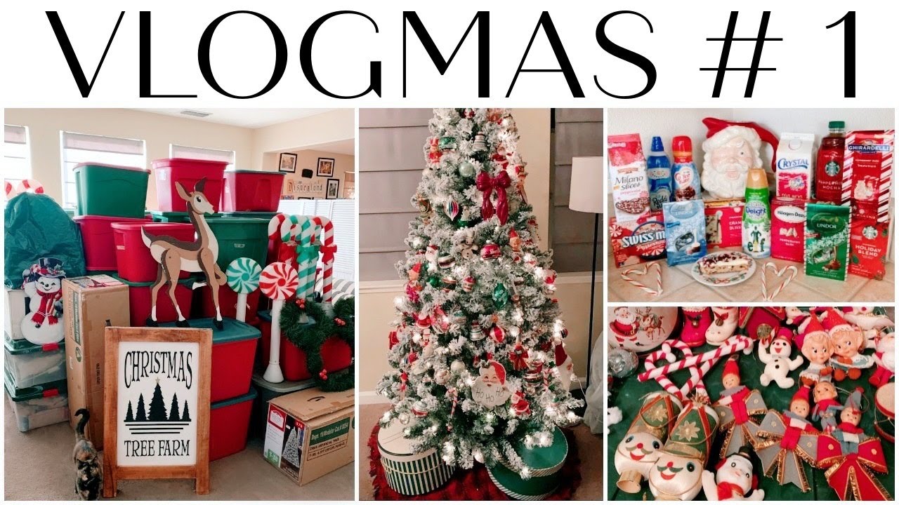 VLOGMAS # 1 - Decorating for Christmas ♡ Peppermint Snacks ♡ Vintage Christmas Tree Ornaments ♡ 2020
