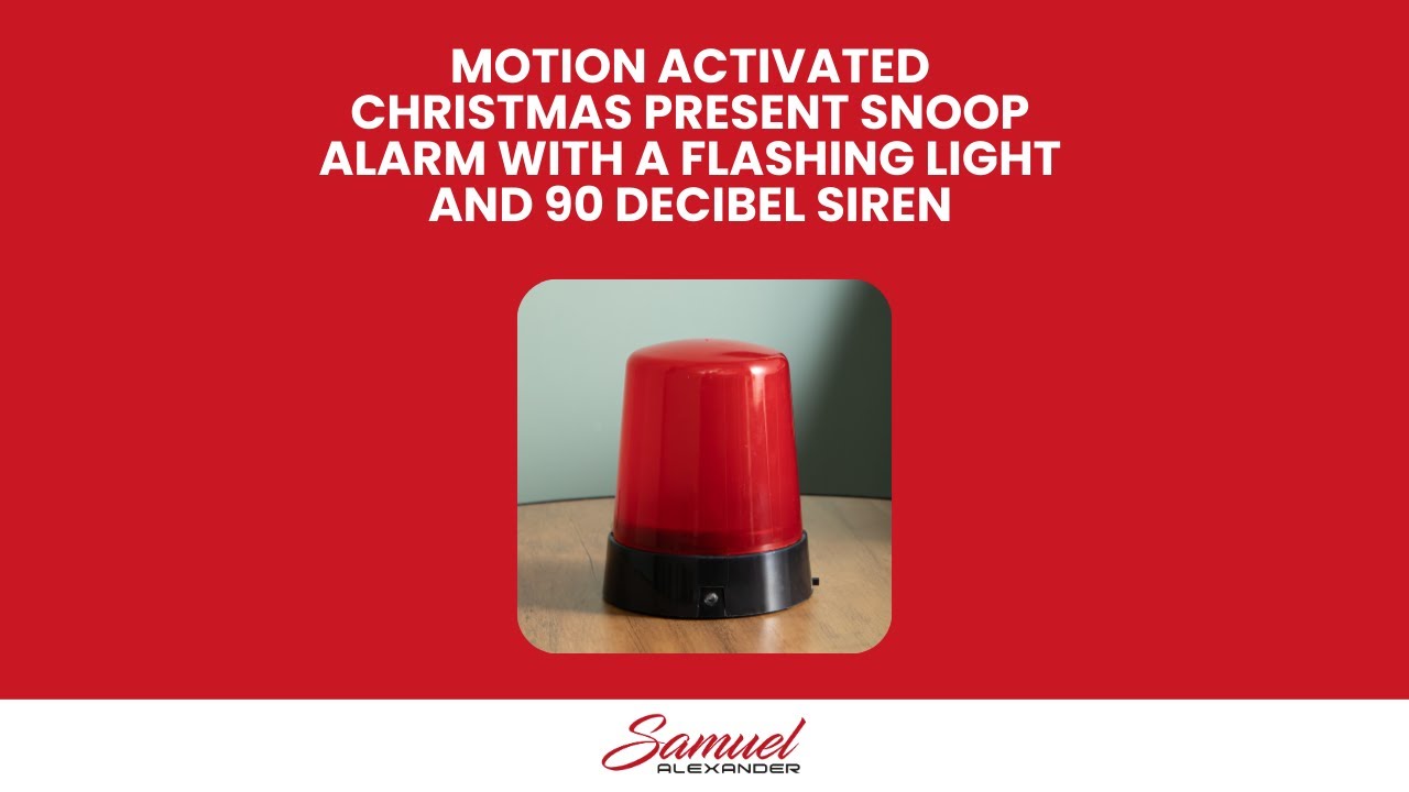 Motion Activated Christmas Present Snoop Alarm With A Flashing Light And 90 Decibel Siren
