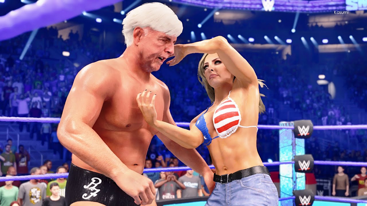 WWE 2K22: Peyton Royce (Cassie Lee) vs Ric Flair, intergender wrestling
