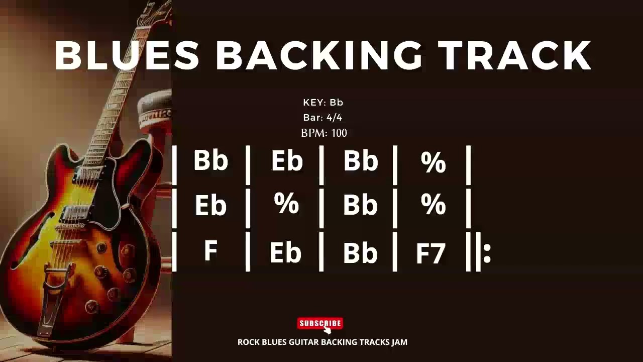 Blues Backing Track in Bb 100 BPM