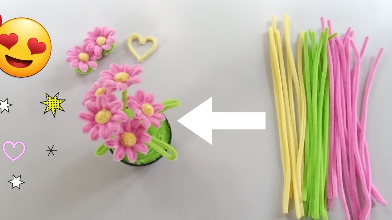 Make The Easiest Pipe Cleaners Flower Vase😱😍|5 Minutes Crafts  #diy 