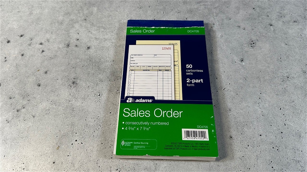 Adams Sales Order Book - Great for Handwritten Invoices
