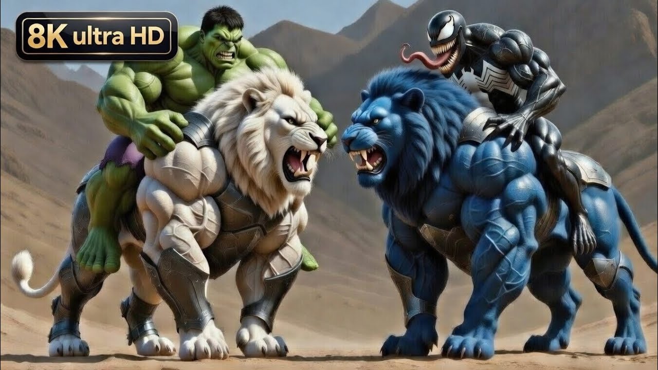 Venom 🆚 Hulk Ultra Lion Battle | Epic Desert Arena Fight