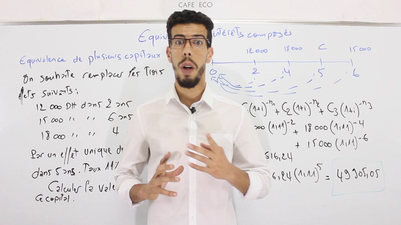 CAFE ECO : Mathématiques Financières S2 #EP13 Equivalence à Intérêts Composés Darija