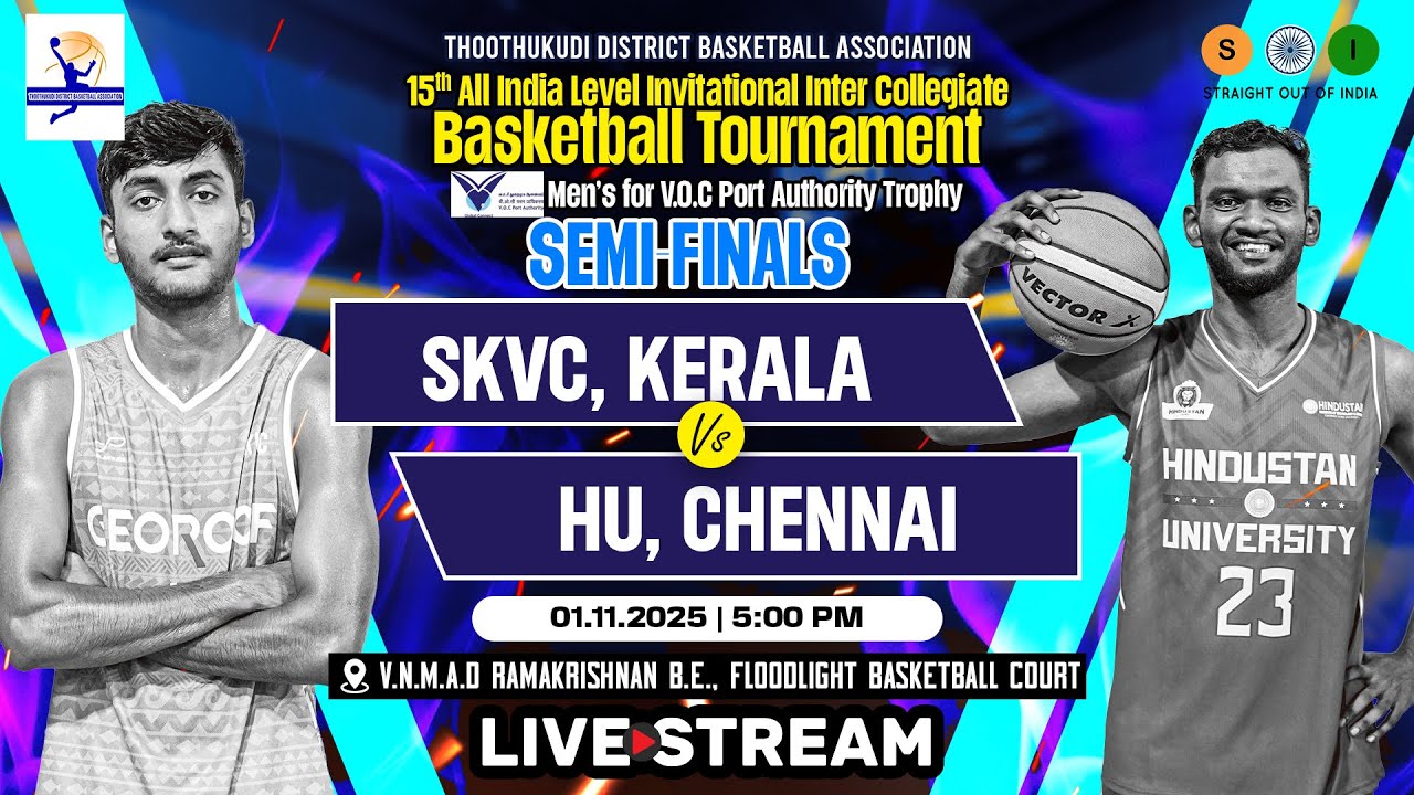 4K LIVE|SF| Kerala Varma Vs Hindustan | MENS | 15th All India Inter Collegiate Basketball Tournament