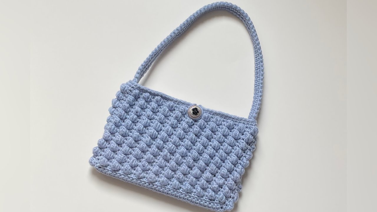 Crochet - Baguette Bag/Phone Bag- Bobble Stitch - Very Easy Pattern
