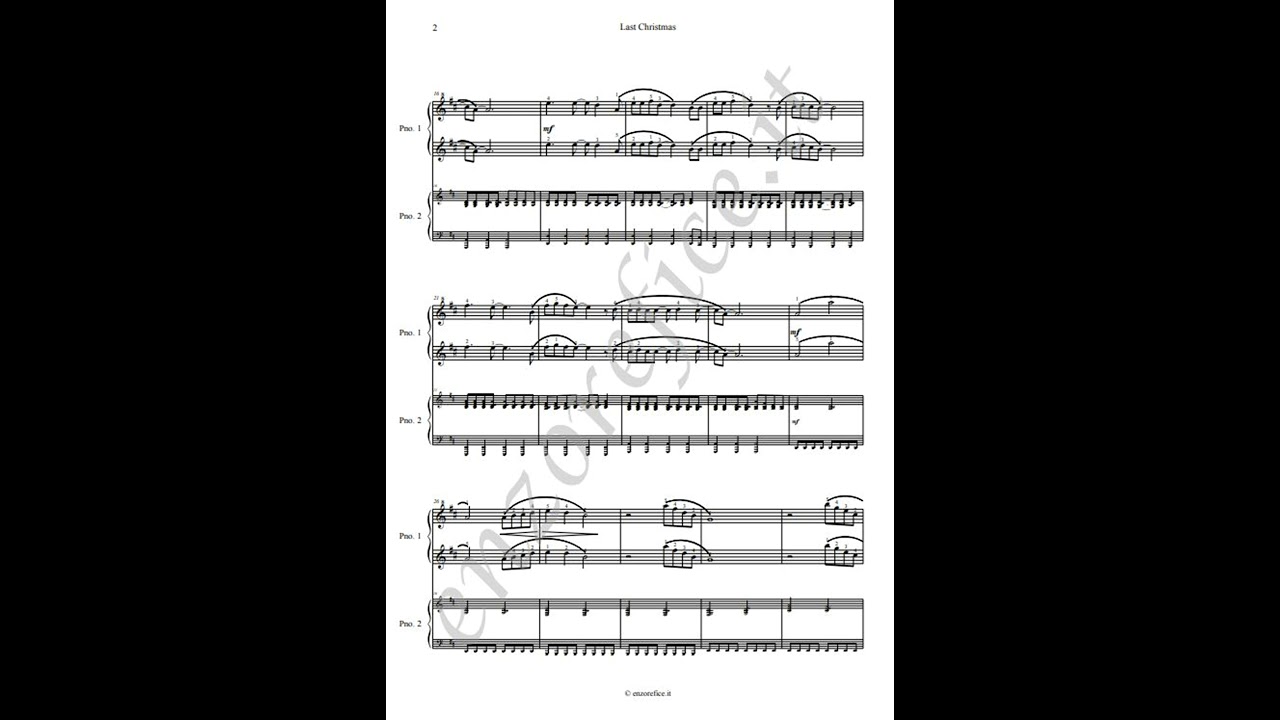 LAST CHRISTMAS for four hands piano arrangement [FREE SCORE]