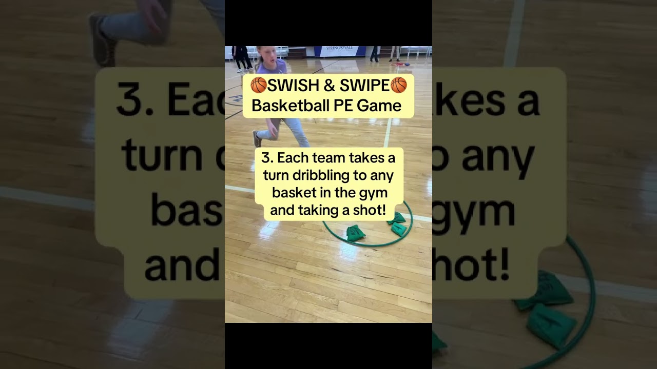 SWISH & SWIPE: Basketball Skills Team Game for PE Class (Shooting, Passing, Dribbling)  #pegames