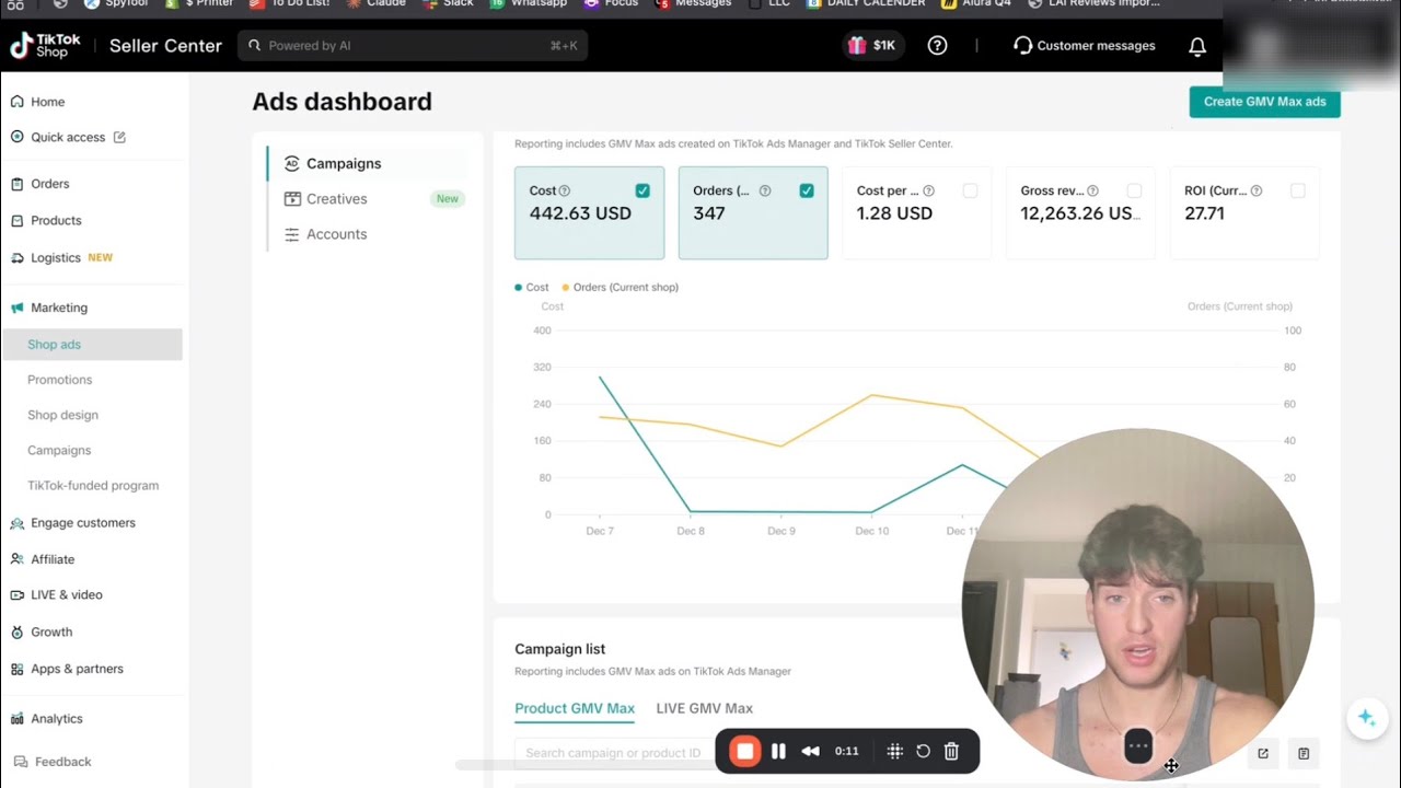 how i get a 27.7 roas using gmv max ads on tiktok shop (full tutorial)