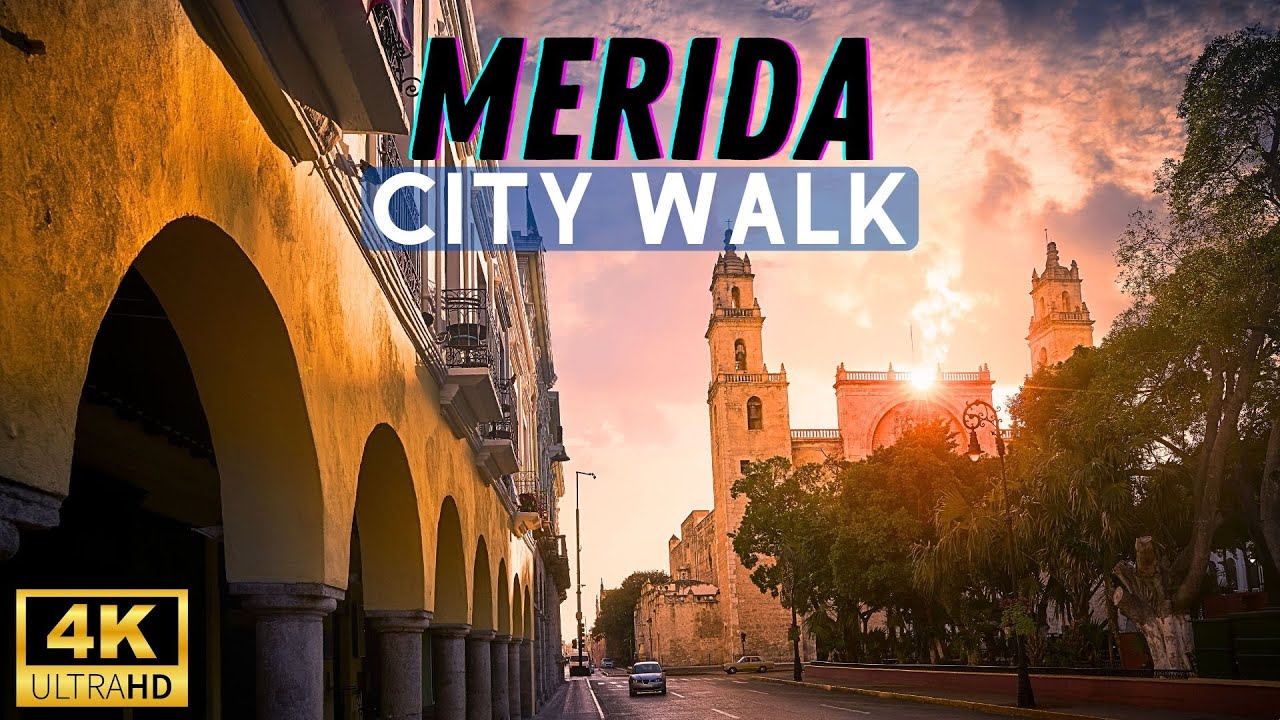 Merida Mexico Walking Tour 4K HDR - Colorful City Walk in Mexico