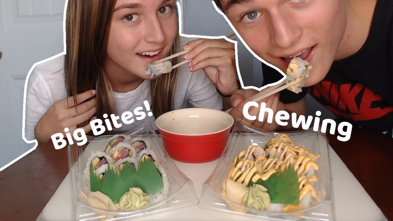 ASMR SUSHI + TWIN (eating sounds) *BIG BITES* | DennisASMR