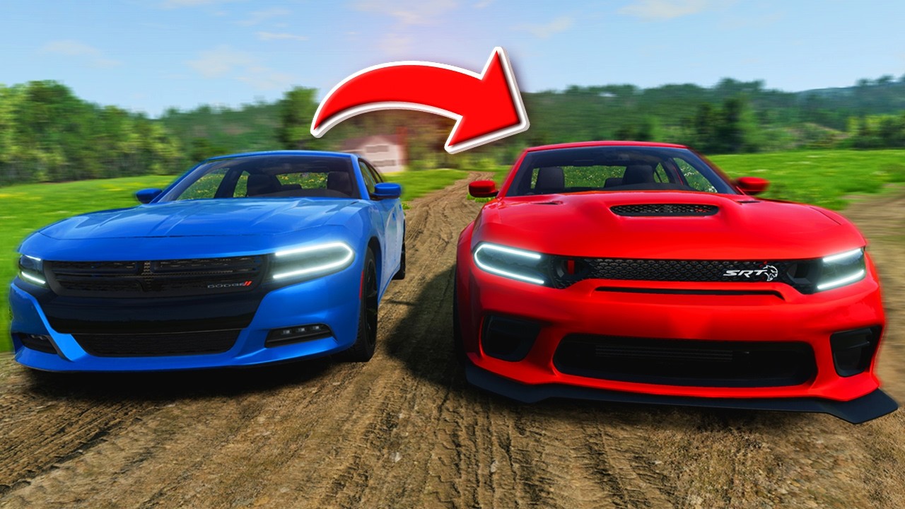 Каждый раз, когда я попадаю в аварию, я езжу на НОВОМ Dodge Charger в BeamNG Drive