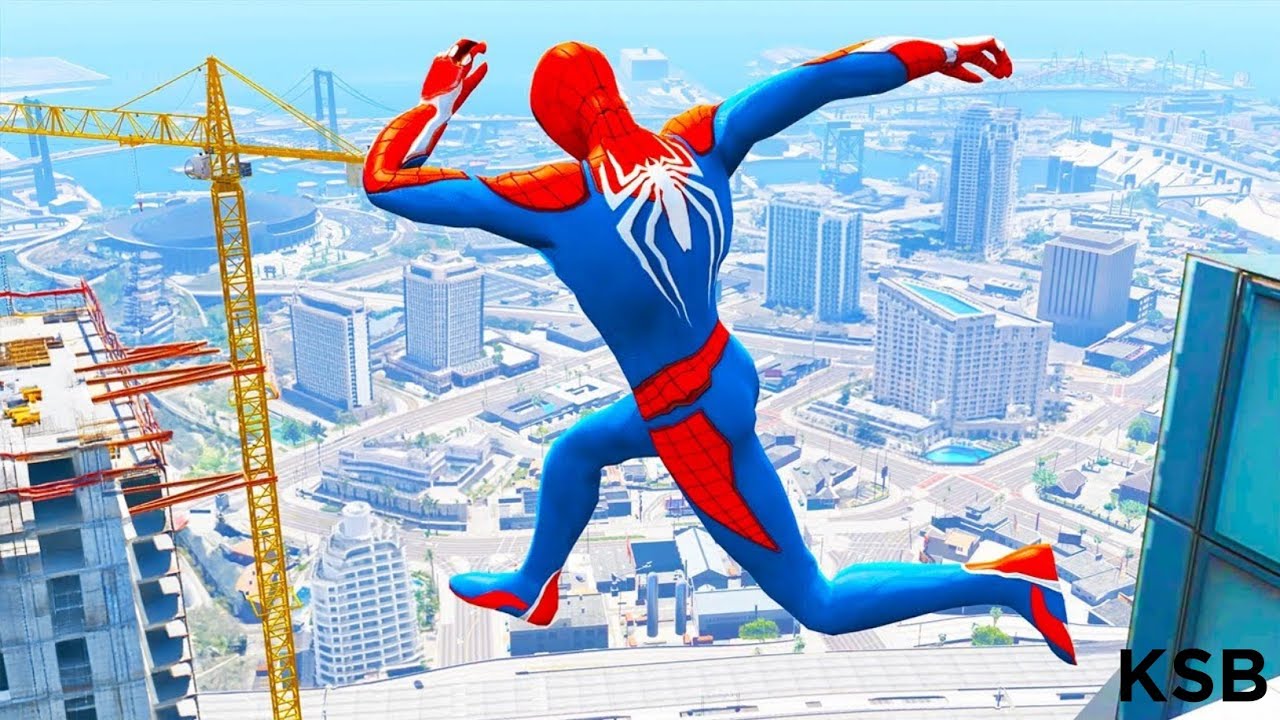 SPIDERMAN CRAZY JUMPS/FALLS #11 (GTA 5 Spider-Man Fails)