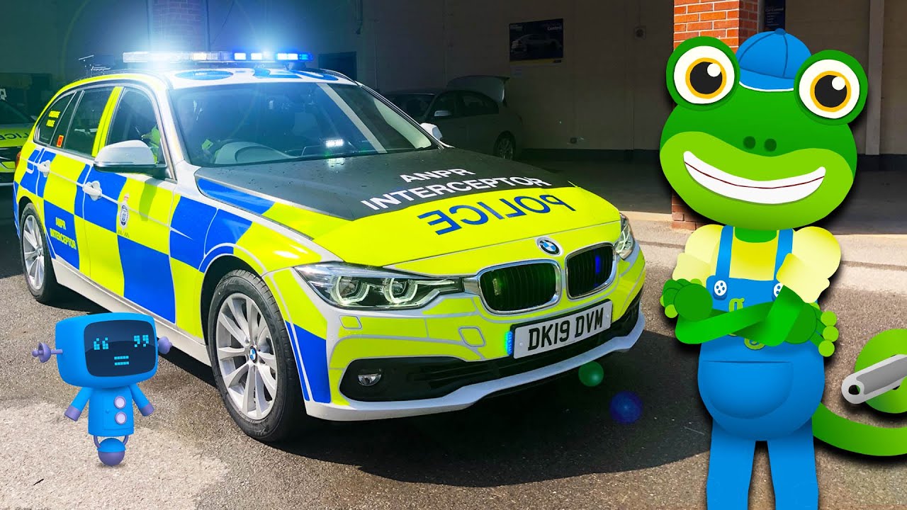 Police Car For Kids | Gecko's Real Vehicles | Police Videos For Children | Educational Videos