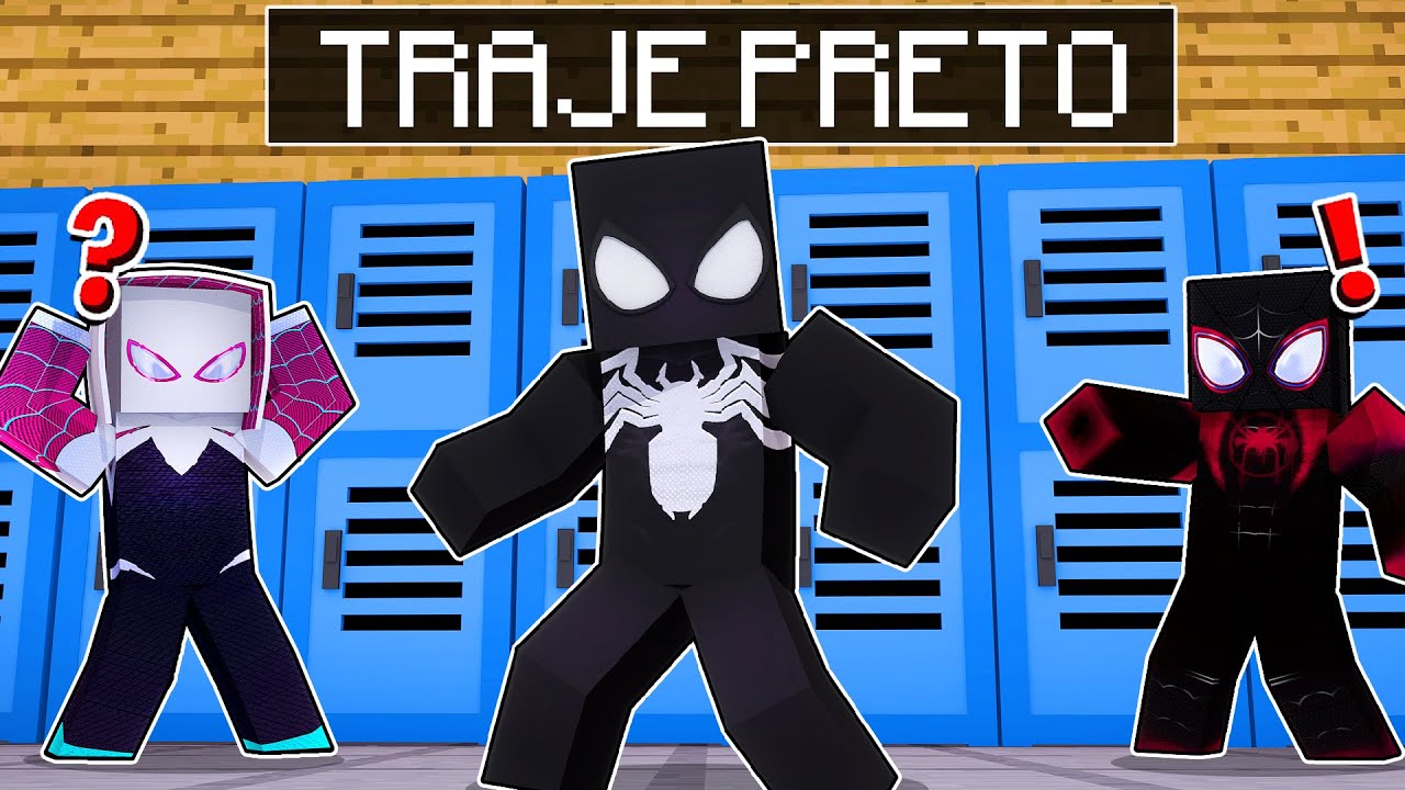 MEU UNIFORME FICOU PRETO na ESCOLA ARANHA do Minecraft