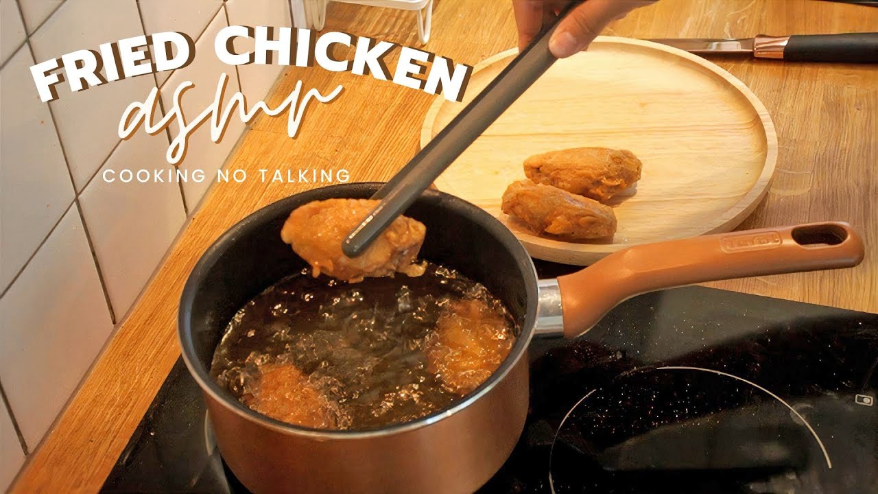 [ASMR] Fried Chicken At Home - Cooking Sounds | Satisfying, Relaxing, No Talking