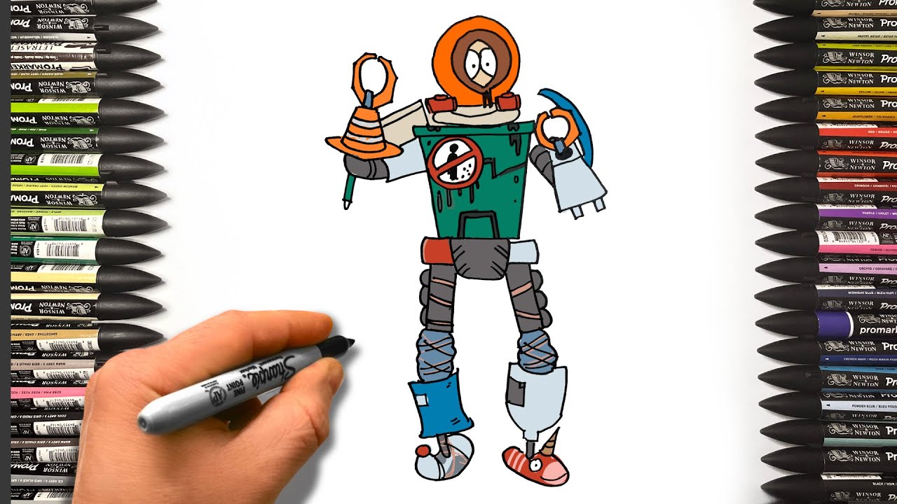 How to Draw Kenny McCormick x Fortnite Skin | Art Tutorial (Step by Step)