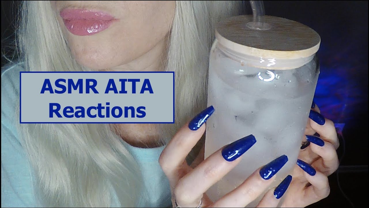 ASMR Gum Chewing AITA Reactions | Water Drinking, Long Nails Tapping, Whispered Ramble