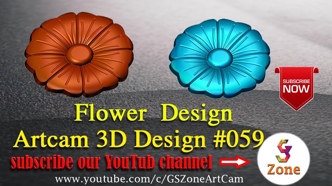 Flower 3D Design |Artcam 3D Design #59 | By- GS Zone