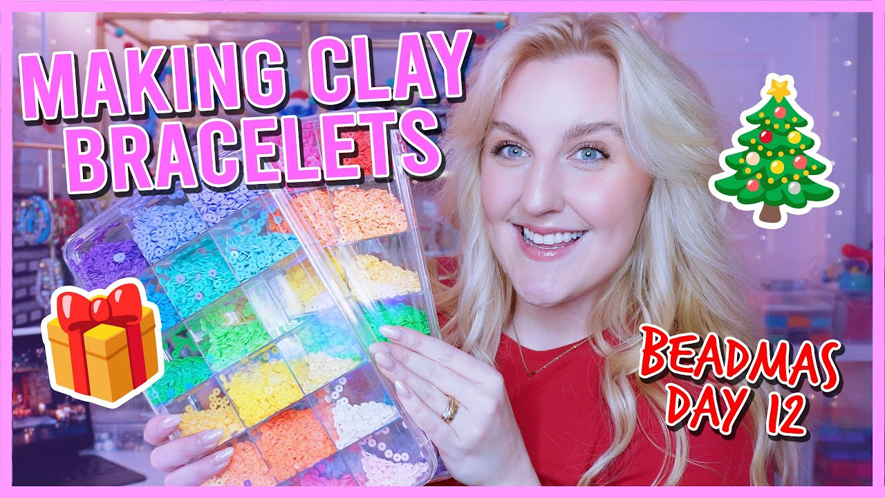 LET'S MAKE CLAY BEAD BRACELETS TOGETHER (MAKING BRACELET'S TOGETHER HOLIDAY EDITION) 🎄☃️🎀 #BEADMAS