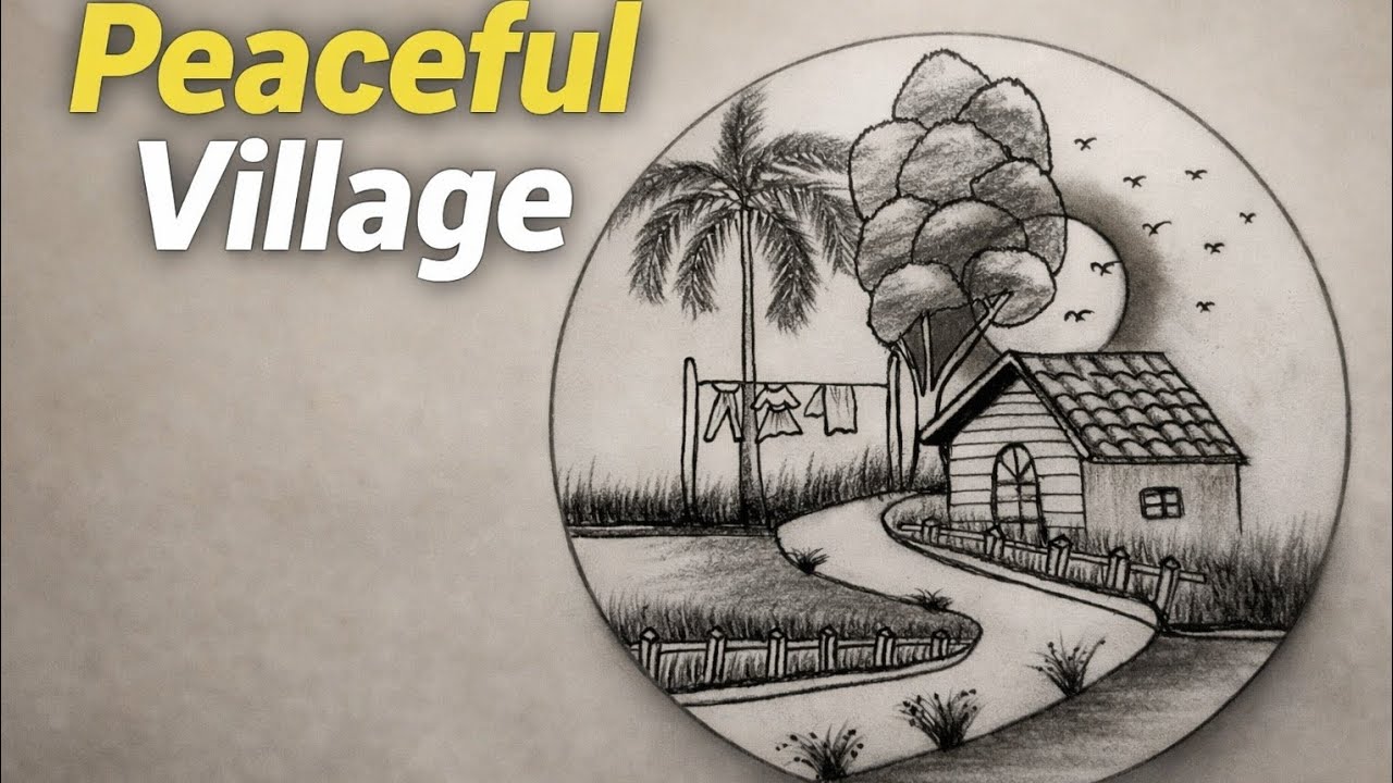 Peaceful Village Night Scenery