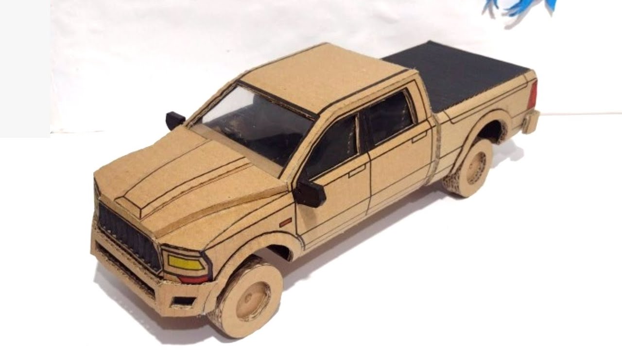 How to make a pickup truck (Dodge Ram) out of cardboard
