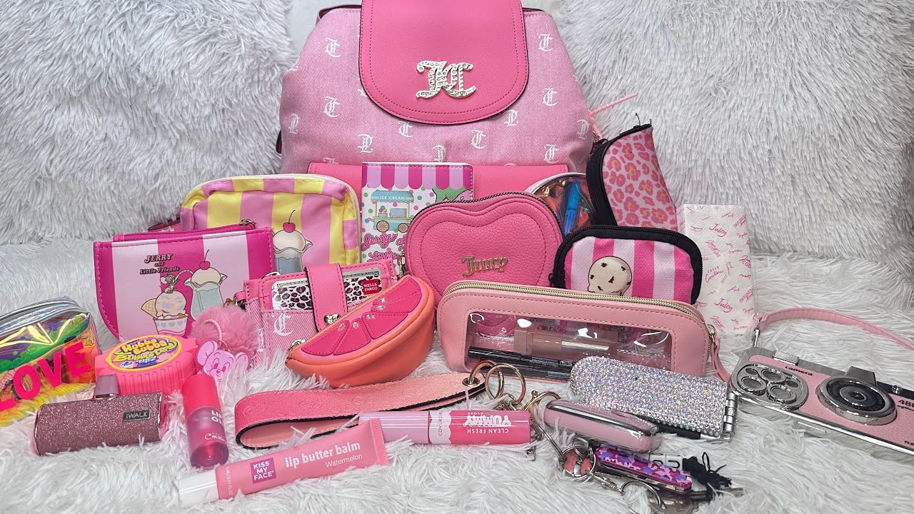Pack my Juicy Couture backpack with me!🌺Purse sounds