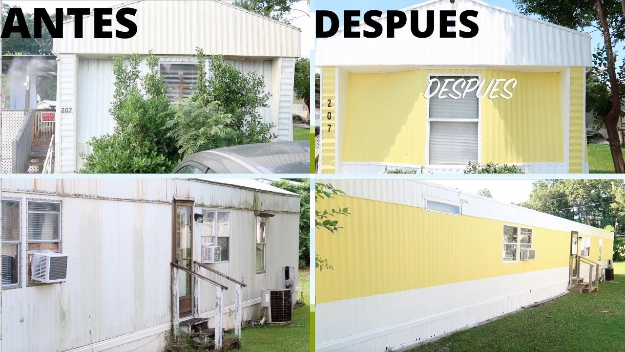 pintamos nuestra mobile home o traila || painting the mobile home