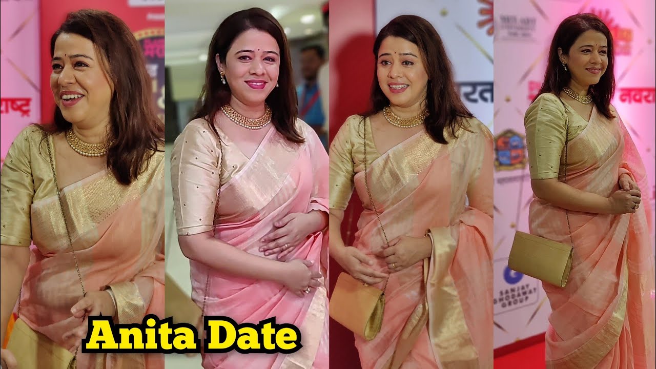 Anita Date Glimpses on The Red Carpet of Planet Marathi Navrashtra Film and Ott Awards