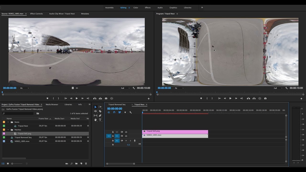 GoPro Fusion | Tripod Removal From 360 Videos using Premiere Pro & Photoshop.