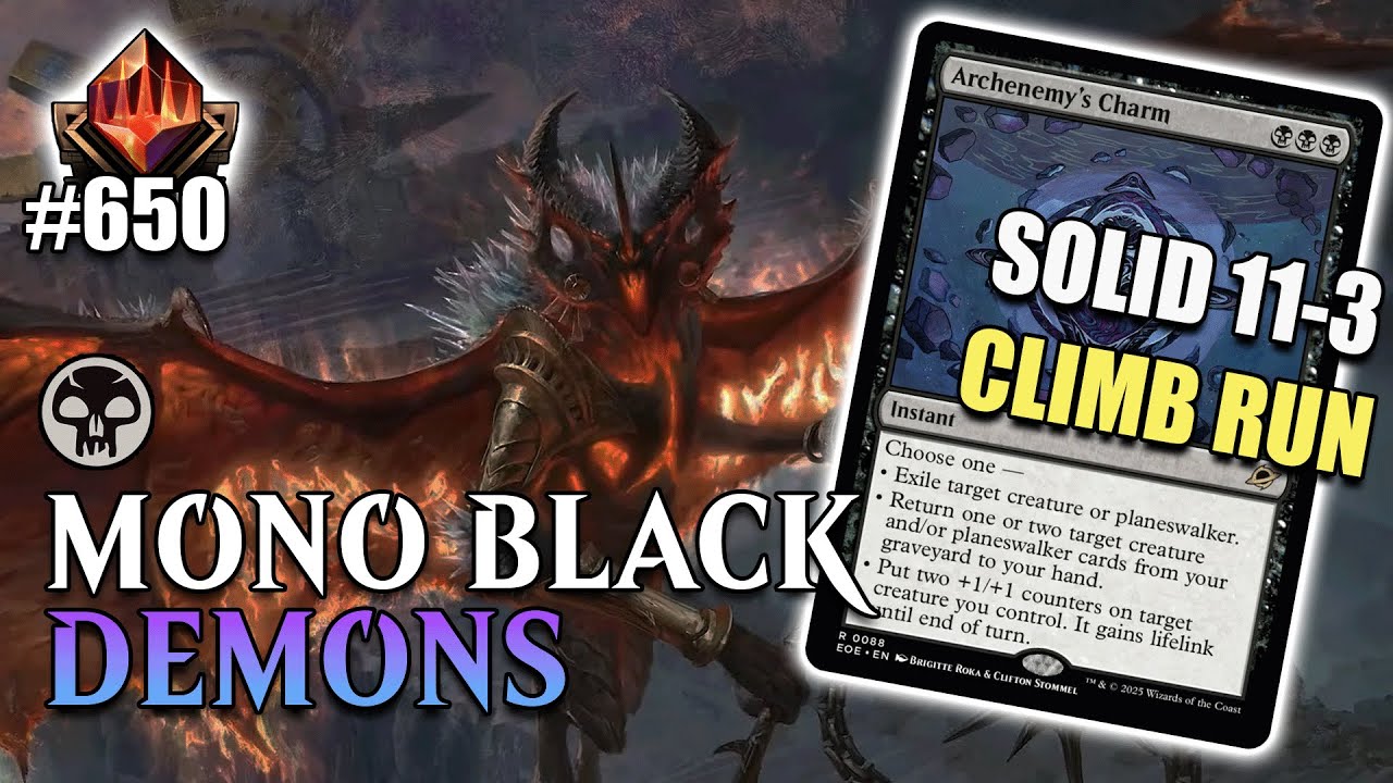 💀 MONO BLACK DEMONS IN EDGE OF ETERNITY IS GREAT FOR CLIMBING TO MYTHIC | MTG ARENA Standard EOE