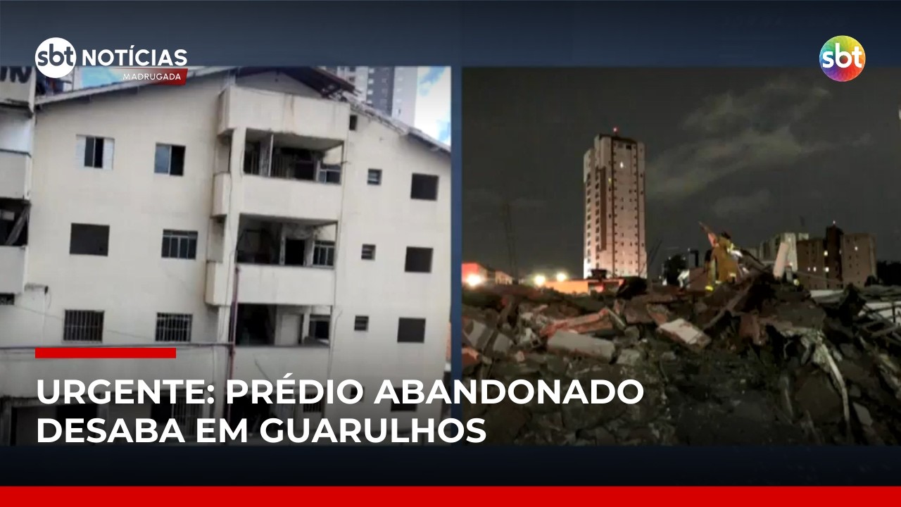 Desabamento de prédio em Guarulhos assusta moradores na madrugada | #SBTNotícias