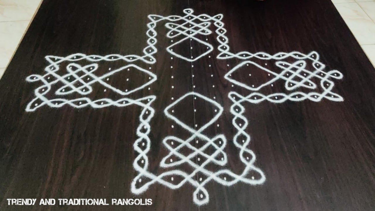 15-5 dots melikala muggulu | Margazhi sikku kolam | kambi kolam | Trendy and traditional rangolis