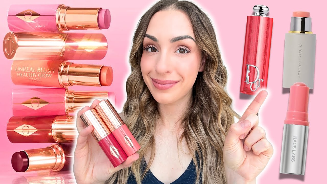 CHARLOTTE TILBURY UNREAL BLUSH STICKS 🤩 WHICH BLUSH STICK IS BEST?? Dior, Haus Labs, Westman Atelier