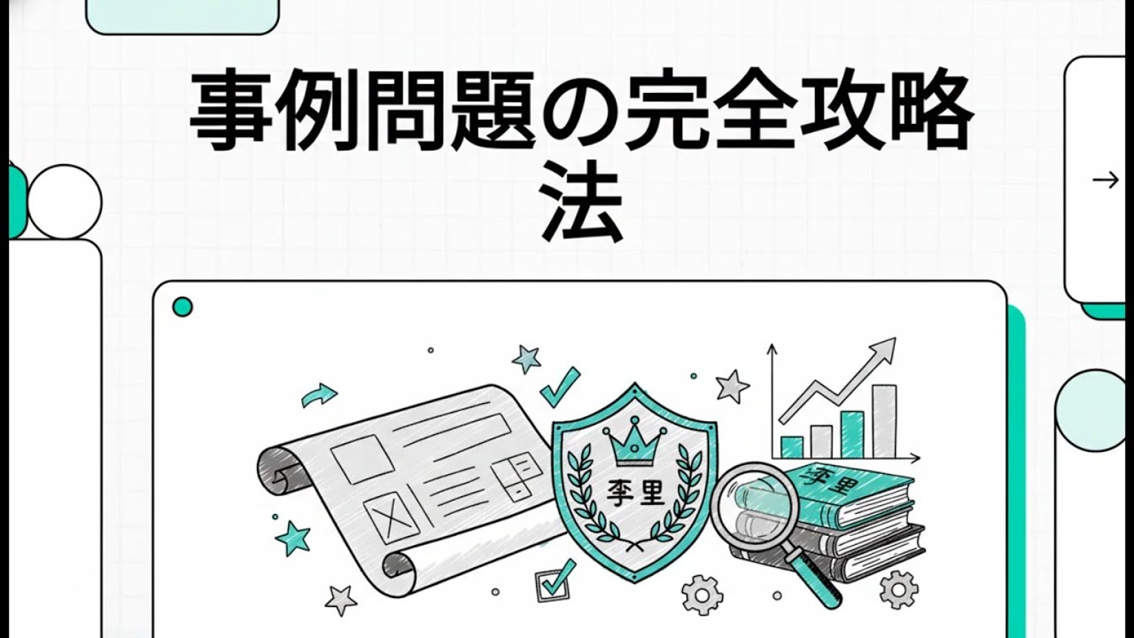 【経営支援アドバイザー】 71 事例問題の完全攻略法