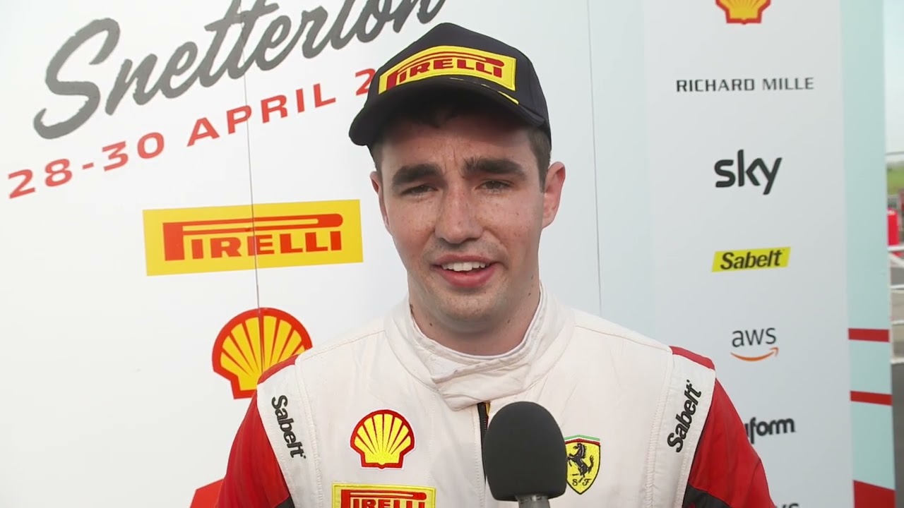 Ferrari Challenge UK   Snetterton 2023  Andrew Morrow vincitore Trofeo Pirelli Gara 1