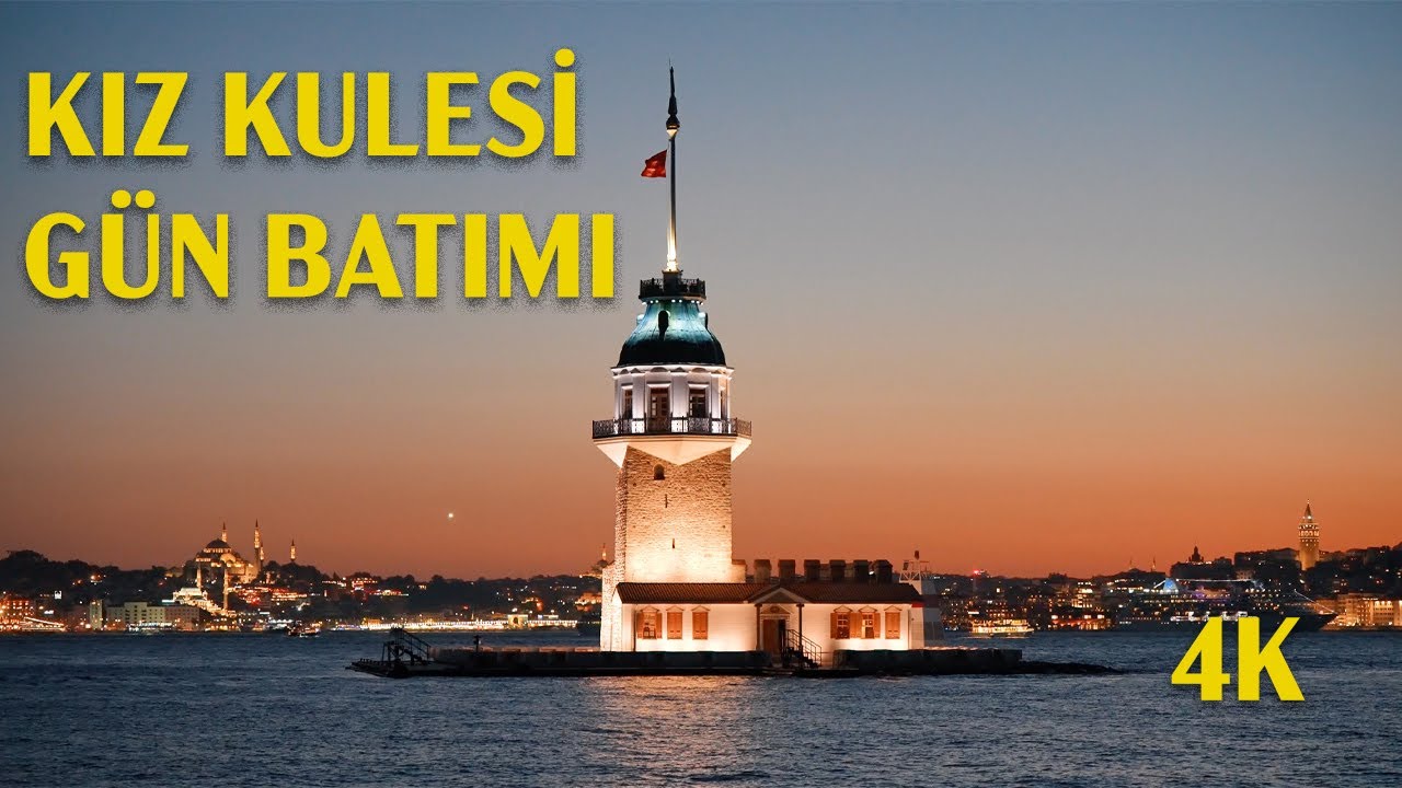 Kız Kulesi Gün Batımı 4K | Huzurlu İstanbul Manzarası