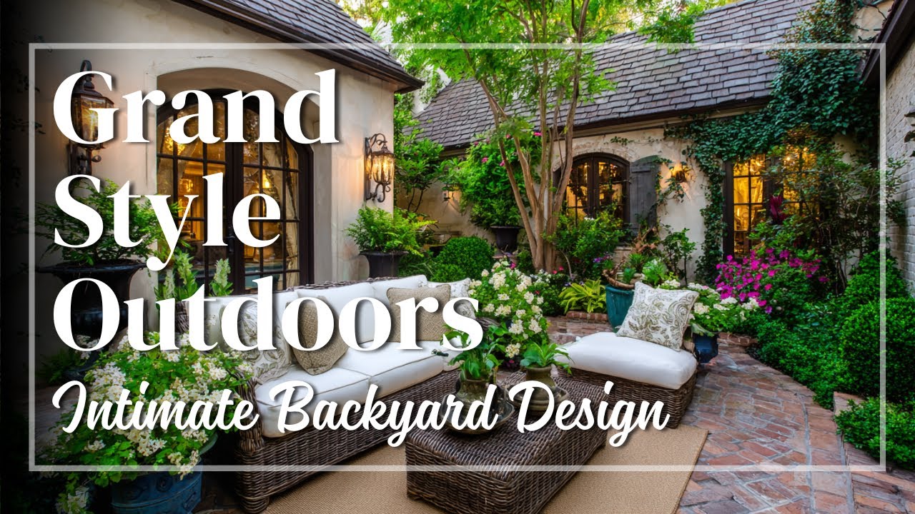 French Chateau Inspired Backyard Ideas for Small Houses, Dramatic Outdoor Grandeur Made Intimate