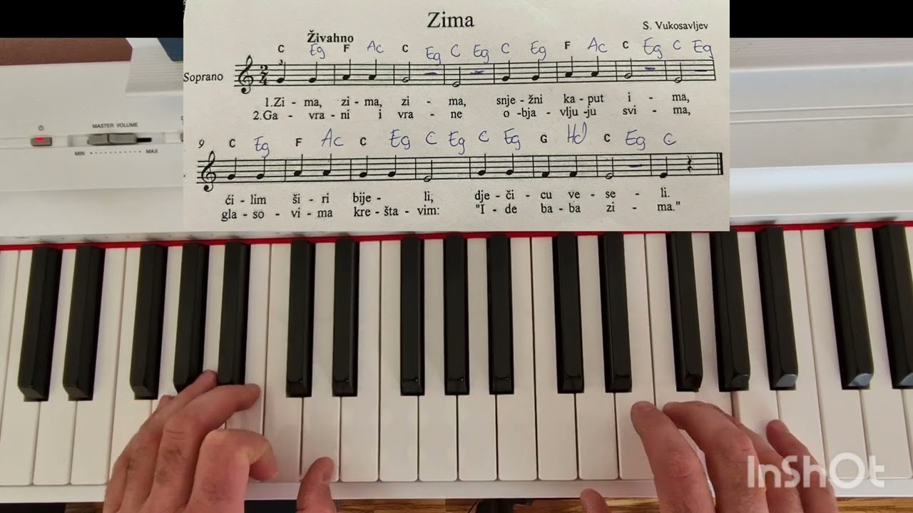 OSNOVNI AKORDI NA KLAVIRU ZA POČETNIKE 16. dio Ide zima☃️❄️🌞