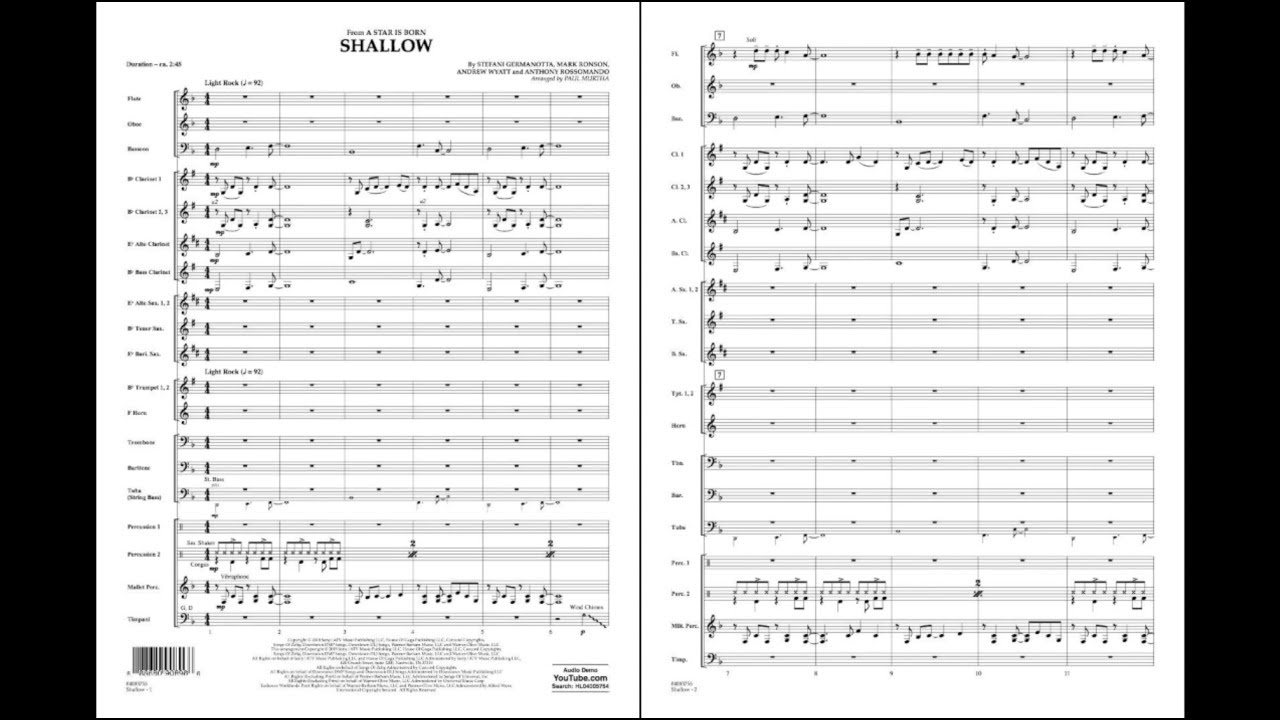 Shallow (from A Star Is Born) arranged by Paul Murtha