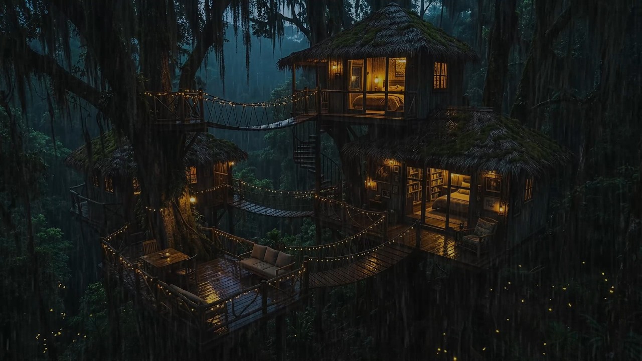 Tranquil Forest Rain Wrapping a Hidden Cozy Cabin in Night Calm 🌧️🌲 | Deep Sleep Sounds