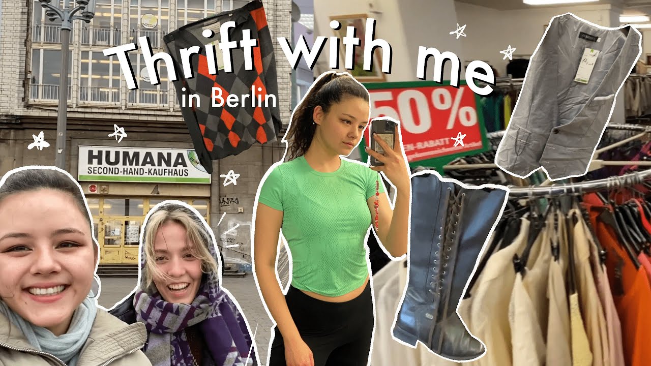 Thrift with me!! Second hand shopping in Berlin | Huge thrift store + try on haul ♡