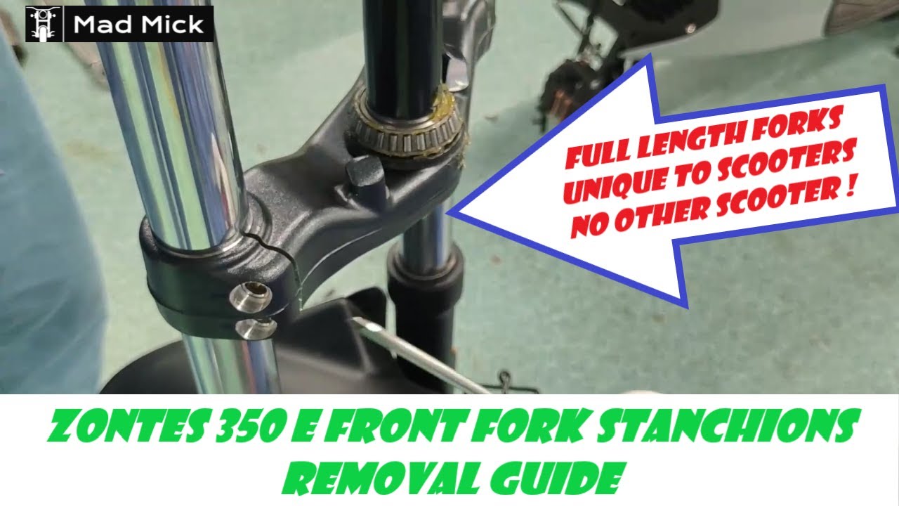 ZONTES 350 E FRONT FORK STANCHIONS REMOVAL GUIDE CHINESE SUBTITLES