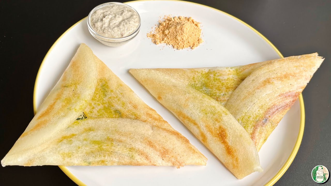 PALAK PANEER DOSA RECIPE - BEST DOSA RECIPE -  Paneer recipe SATTVIK KITCHEN