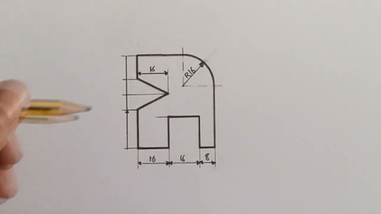 Tutorial fácil de acotación de una pieza en dibujo técnico | Figura 02 explicada paso a paso