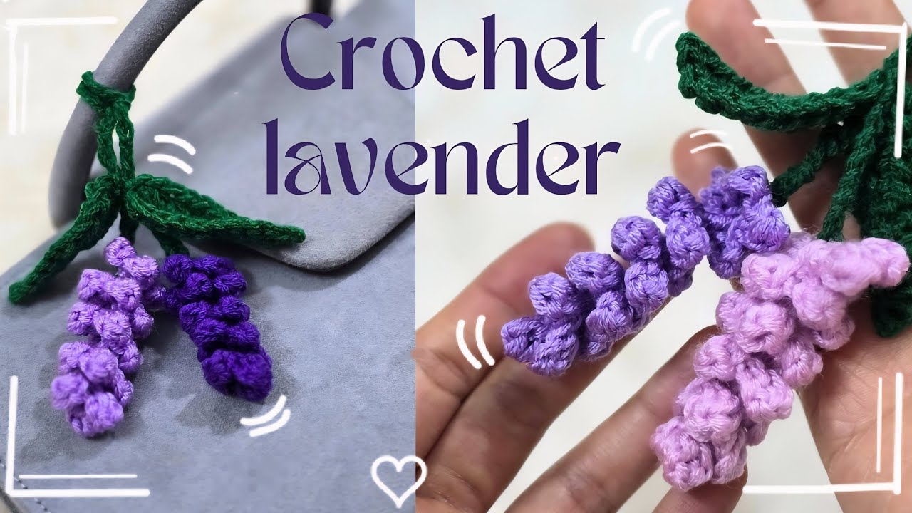 Crochet Lavender Keychain 💜 | Step by Step Tutorial Lavender Keychain Beginner_Friendly 💜